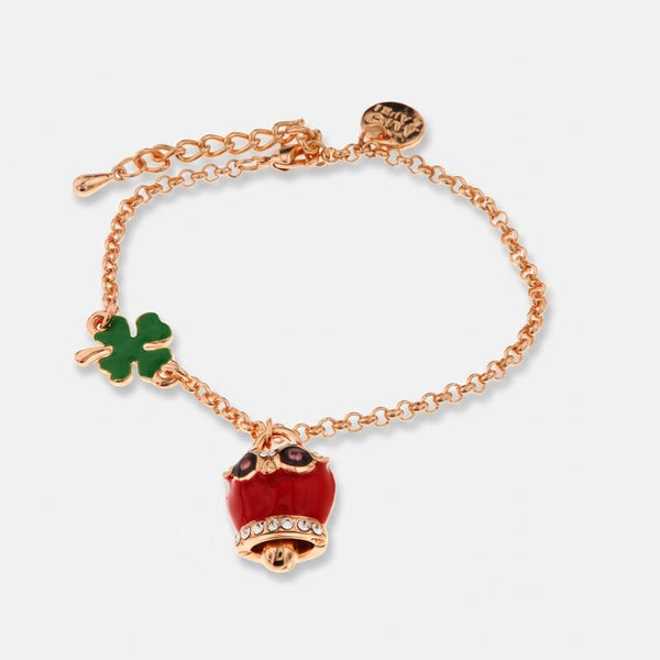 Bracciale con campanella e quadrifoglio portafortuna | regalo laurea | BYSIMON
