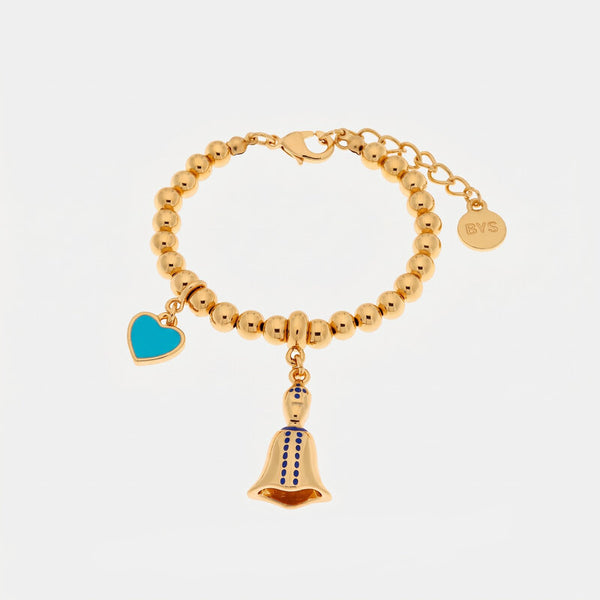 Bracciale con San Gennaro e cuore | regalo portafortuna napoletano | BYSIMON