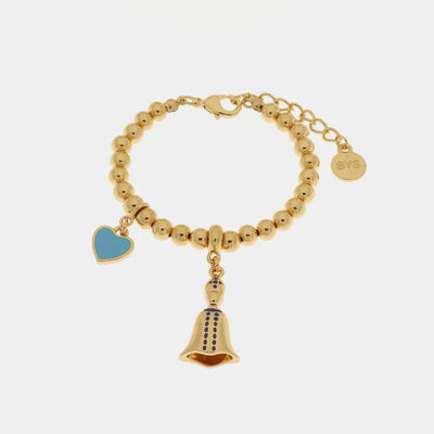 Bracciale con San Gennaro e cuore | regalo portafortuna napoletano | BYSIMON