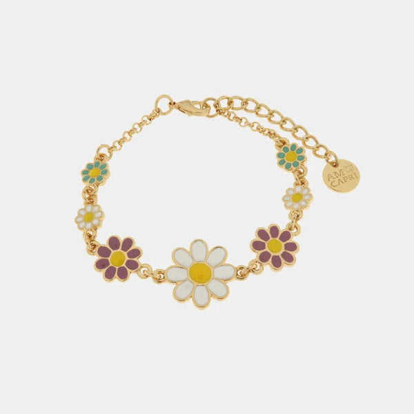 Bracciale in Metallo con margherite colorate - BYSIMON gioielli