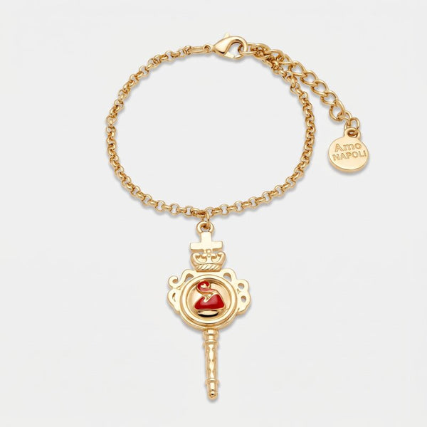 Bracciale con ampolla Vesuvio napoletana | regalo portafortuna originale | BYSIMON