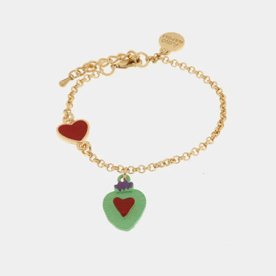 Bracciale in Metallo con cuore sacro colorato pendente AMONAPOLI - gioiello BySimon