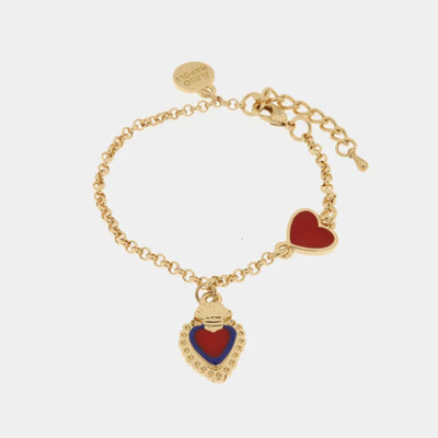 Bracciale in Metallo con cuore sacro pendente - BYSIMON gioielli