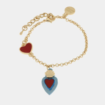 Bracciale in Metallo con cuore sacro colorato pendente - BYSIMON gioielli