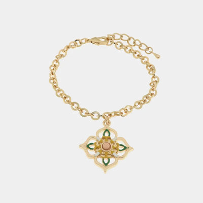 Bracciale in Metallo con croce di Malta pendente impreziosita da maioliche