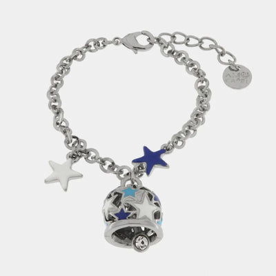 Bracciale in Metallo campanella con stelle blu e bianche