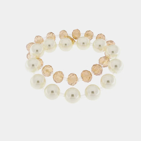 Bracciale in Metallo con perle - BYSIMON gioielli