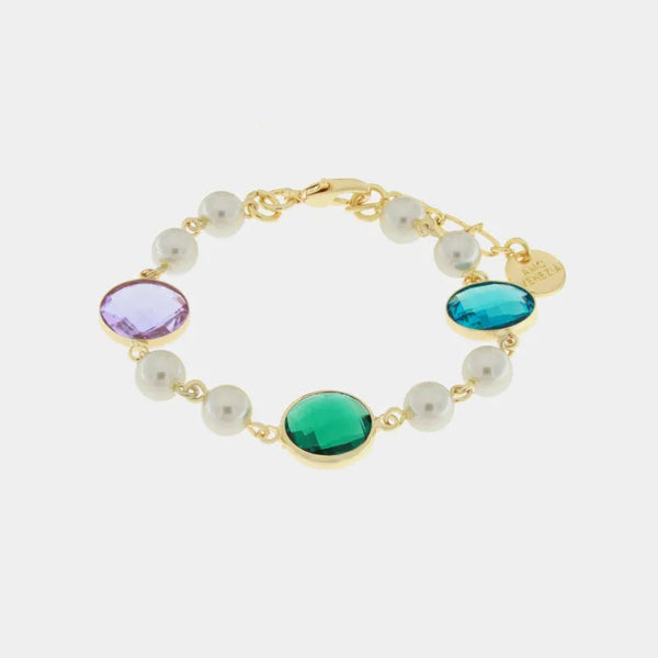 Bracciale in Metallo con perline e cristalli - BYSIMON gioielli