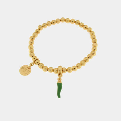 Bracciale in Metallo con cornetto verde AMONAPOLI - gioiello BySimon