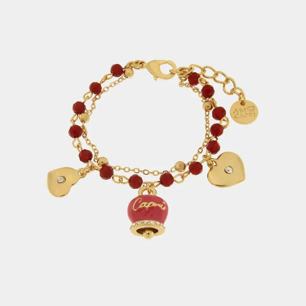 Bracciale multifilo con campanella fucsia | regalo laurea | BYSIMON