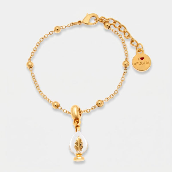 Bracciale con pumo pugliese bianco rosè | pumi pugliesi portafortuna | BYSIMON