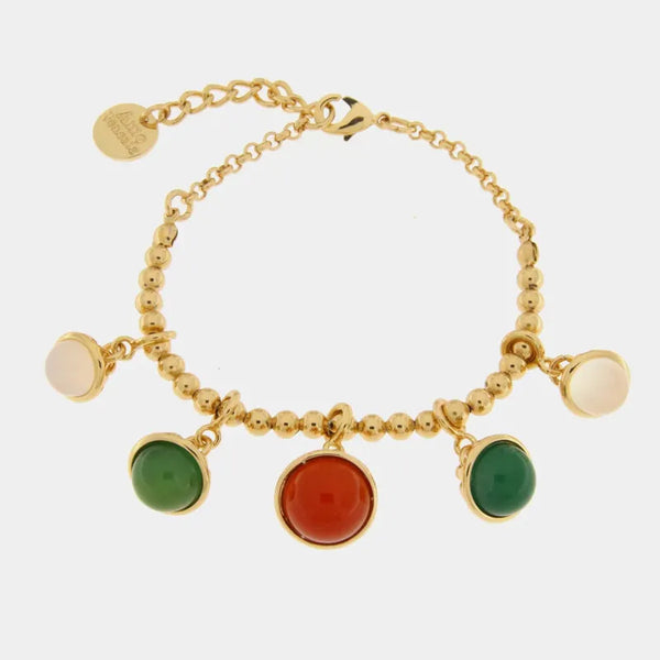 Bracciale in Metallo con cristalli pendenti multicolor