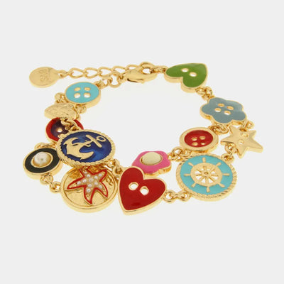 Bracciale in Metallo con ciondolo timone e bottoni