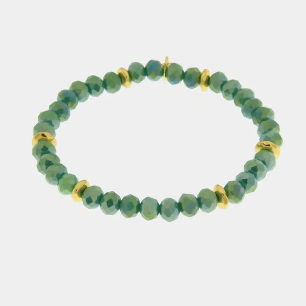Bracciale in Metallo con sfere verde