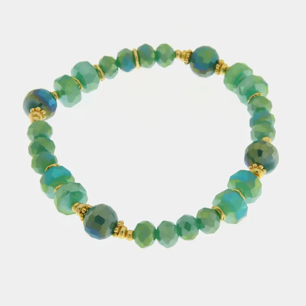 Bracciale in Metallo con sfere verdi