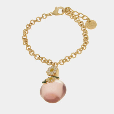 Bracciale in Metallo con bottiglina e fiori bianchi