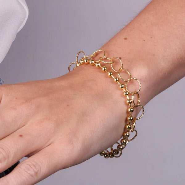 Bracciale in Metallo multifilo con cerchi - BYSIMON gioielli