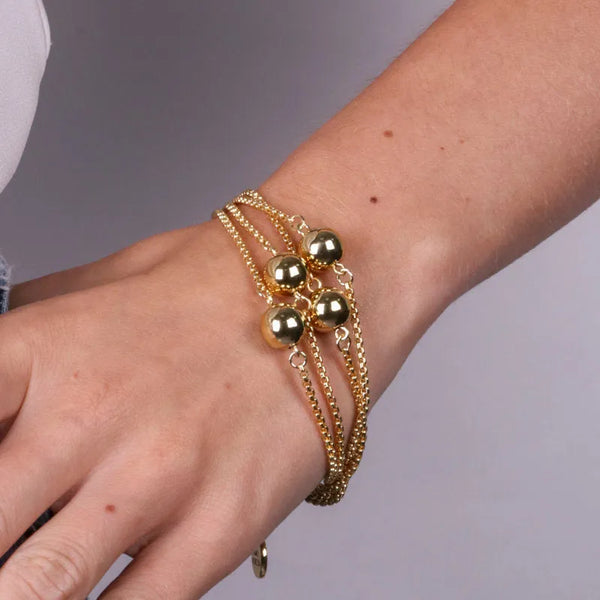 Bracciale in Metallo multifilo con perle lucide - BYSIMON gioielli