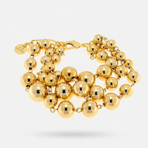 Bracciale in Metallo multifilo di perle lucide - BYSIMON gioielli