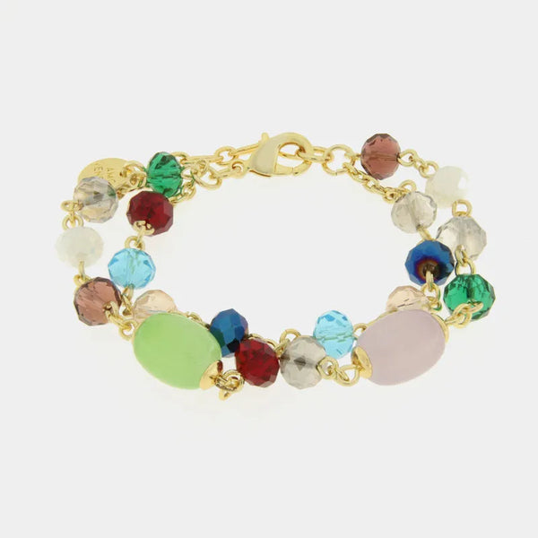 Bracciale in Metallo con cristalli multicolor - BYSIMON gioielli
