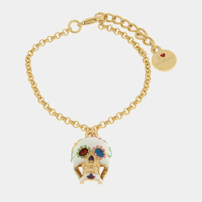 Bracciale in Metallo con capuzzella bianca impreziosita da fiori colorati AMONAPOLI - gioiello BySimon