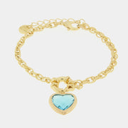 Bracciale in Metallo con cuore azzurro - BYSIMON gioielli