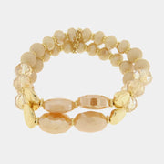 Bracciale in Metallo multifilo con pietre nelle sfumature dell'arancione