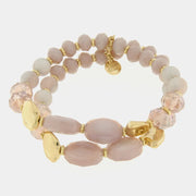 Bracciale in Metallo multifilo con pietre nelle sfumature del lilla