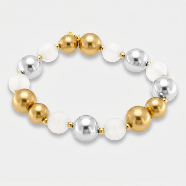 Bracciale in Metallo con perle colorate - BYSIMON gioielli