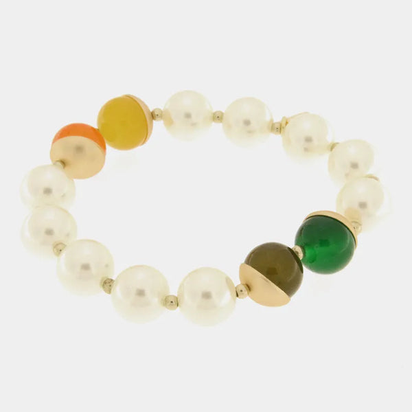 Bracciale in Metallo con perle e pietre colorate AMOVENEZIA - gioiello BySimon