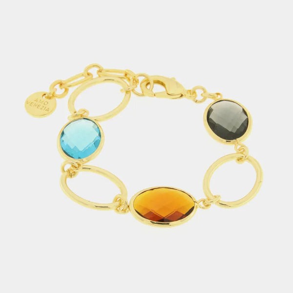 Bracciale in Metallo con cristalli colorati - BYSIMON gioielli