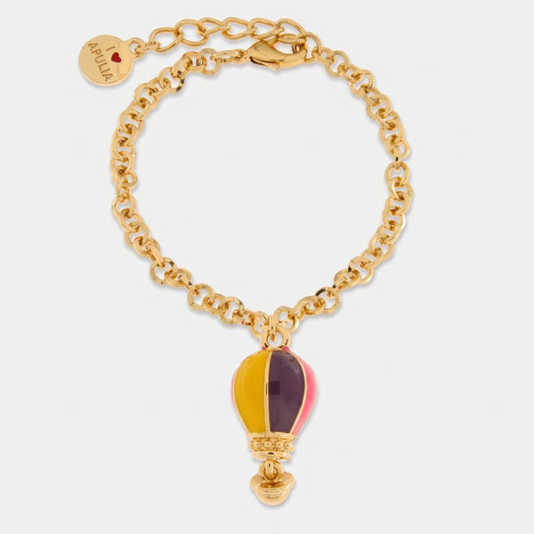 Bracciale in Metallo con mongolfiera multicolor - BYSIMON gioielli