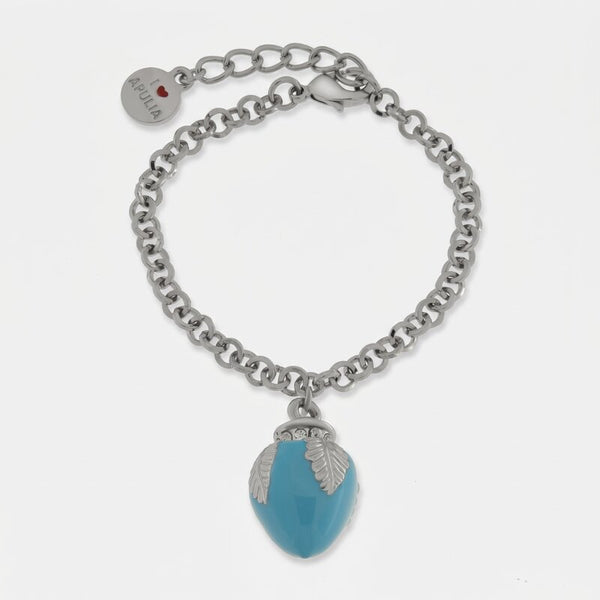 Bracciale con pumo pugliese azzurro portafortuna | gioielli pugliesi | BYSIMON