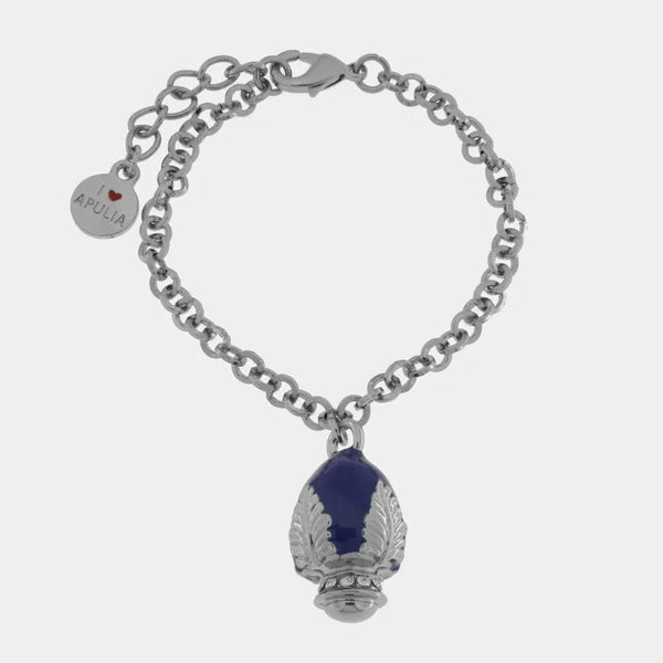 Bracciale con pumo pugliese blu portafortuna | pumi pugliesi I Love Apulia | BYSIMON