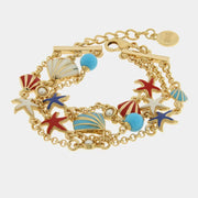 Bracciale in Metallo con conchiglie e stelle marine