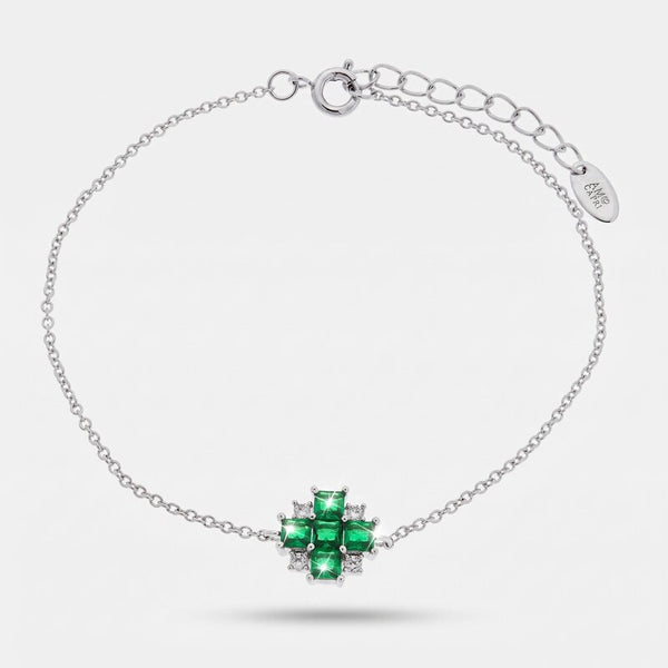 Bracciale in Metallo fiore verde - BYSIMON gioielli
