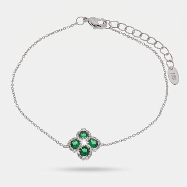 Bracciale in Metallo fiore verde - BYSIMON gioielli