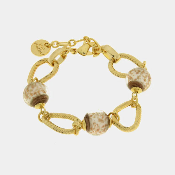 Bracciale in Metallo con cristalli ispirati all'art glass - BYSIMON gioielli