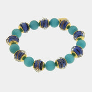 Bracciale in Metallo con cristalli blu ispirati al vetro di Murano
