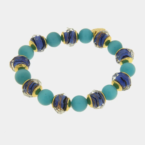 Bracciale in Metallo con cristalli blu ispirati all'art glass - BYSIMON gioielli