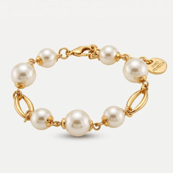 Bracciale in Metallo con perle - BYSIMON gioielli