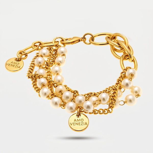 Bracciale in Metallo con perle multifilo AMOVENEZIA - gioiello BySimon