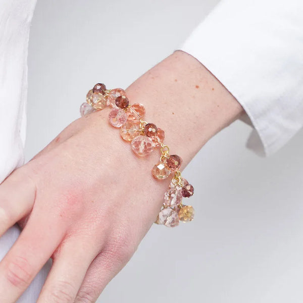 Bracciale in Metallo con cristalli rosa - BYSIMON gioielli