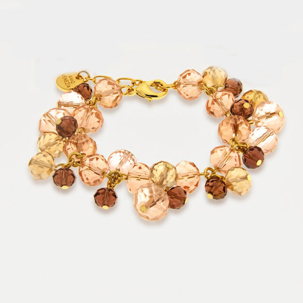 Bracciale in Metallo con cristalli rosa - BYSIMON gioielli