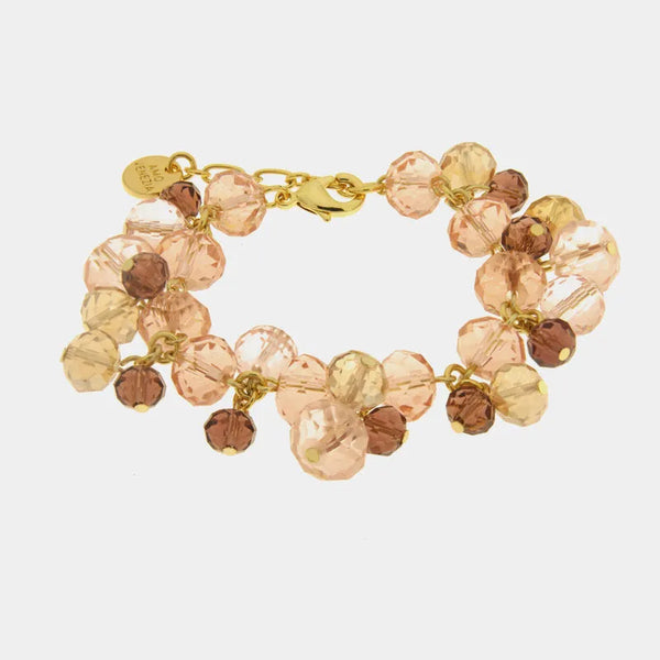 Bracciale in Metallo con cristalli rosa - BYSIMON gioielli
