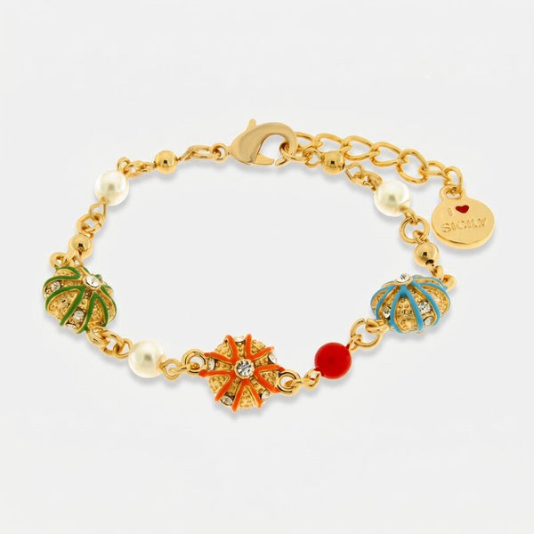 Bracciale in Metallo con ricci colorati - BYSIMON gioielli