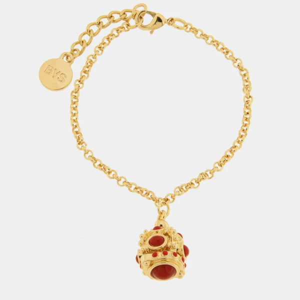 Bracciale in Metallo corona rossa - BYSIMON gioielli