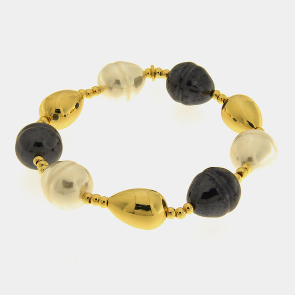 Bracciale in Metallo perle e sfere - BYSIMON gioielli