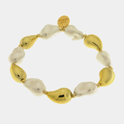 Bracciale in Metallo perle irregolari e gocce - BYSIMON gioielli