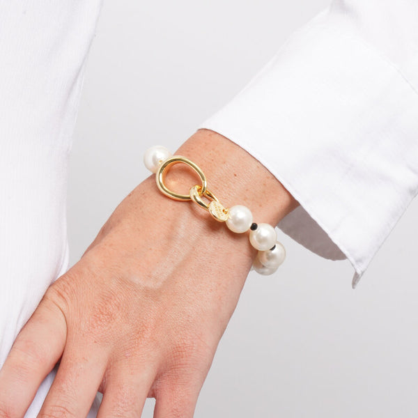 Bracciale in Metallo perle grandi - BYSIMON gioielli